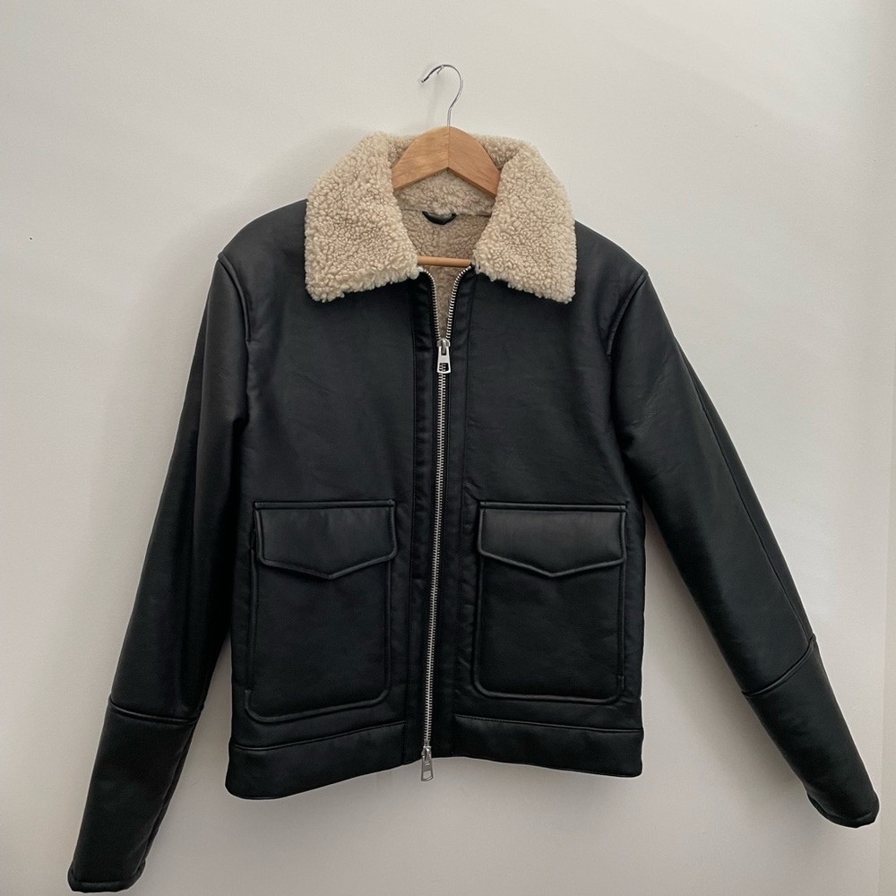 River Island Brown/Cream Shearling Jacket